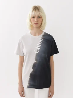 Tops Et Blouses-Chloé T-Shirt Col Rond Black - White 1
