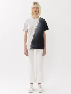 Tops Et Blouses-Chloé T-Shirt Col Rond Black - White 1