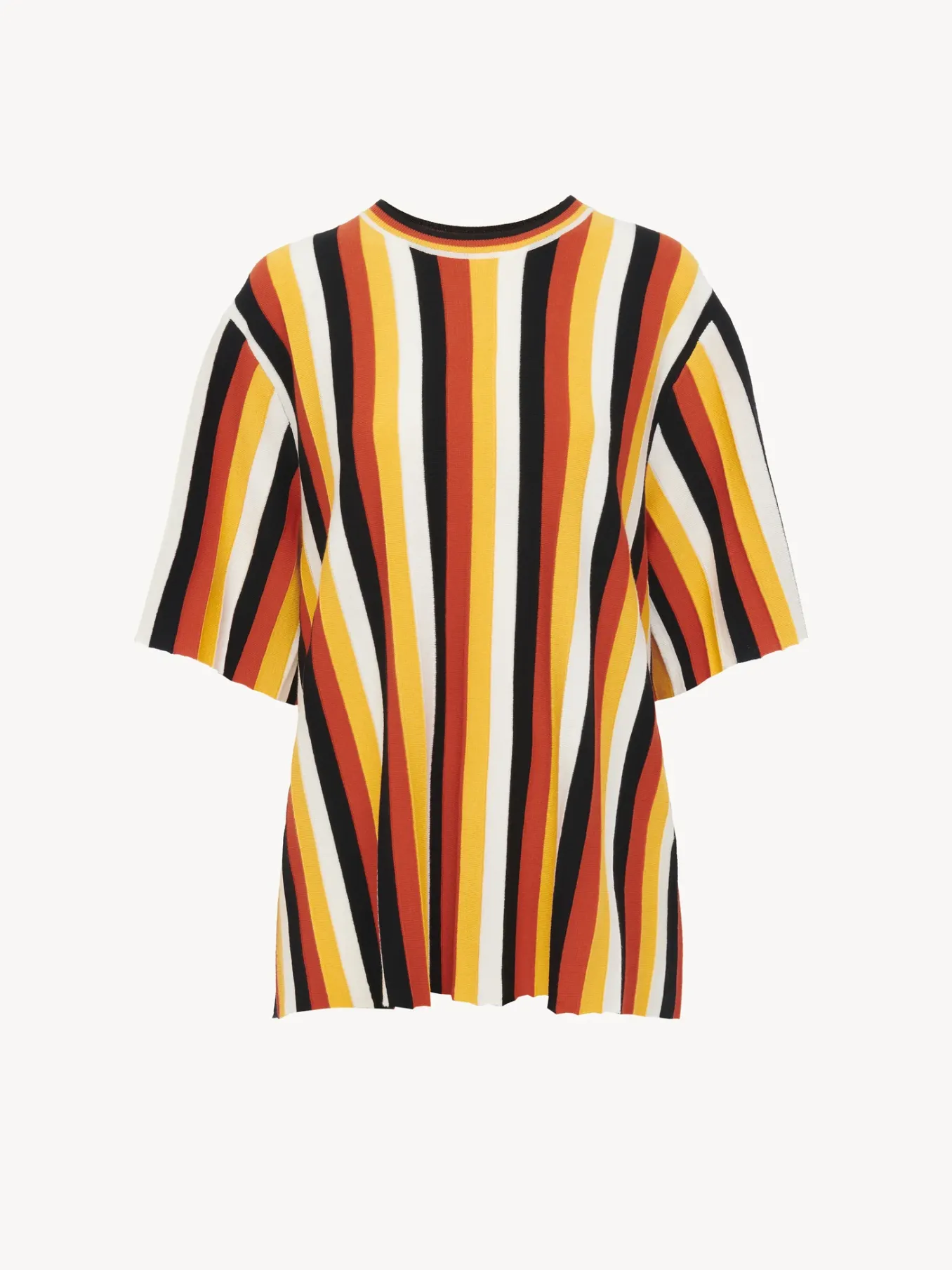 Maille-Chloé T-Shirt Col Rond Multicolor Orange 1