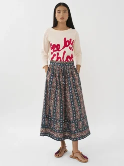 Vêtements-Chloé T-Shirt Encolure Bateau Peachy Pink