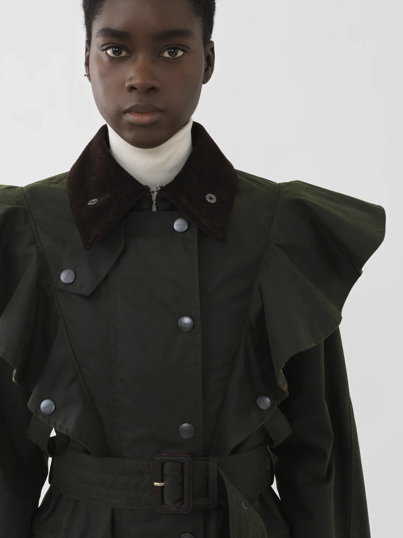 Vestes-Chloé Veste « Dustyn » Barbour Pour Chloe Obsidian Brown