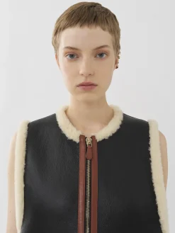 Vestes-Chloé Veste Aviateur Sans Manches Noir