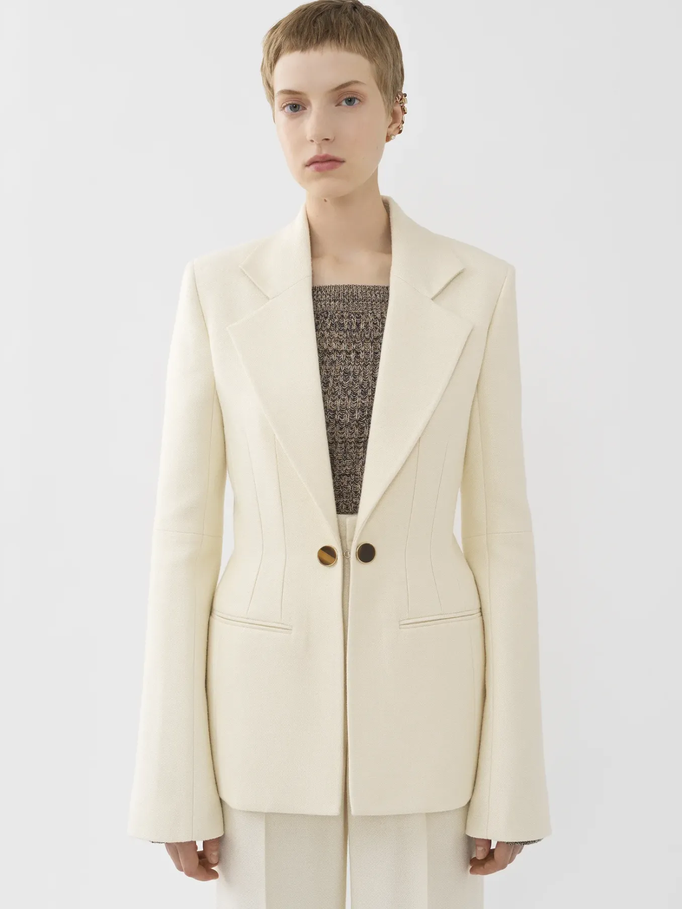 Vestes-Chloé Veste Blazer Corset Coconut Milk