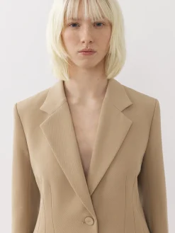 Vestes-Chloé Veste Blazer Forme Cloche Pearl Beige