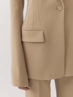 Vestes-Chloé Veste Blazer Forme Cloche Pearl Beige