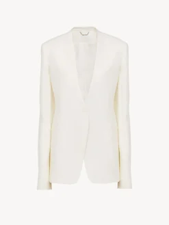 Vestes-Chloé Veste Blazer Sans Col Ouverte Iconic Milk