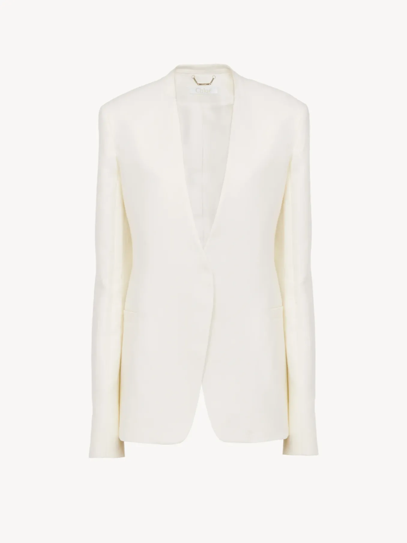 Vestes-Chloé Veste Blazer Sans Col Ouverte Iconic Milk
