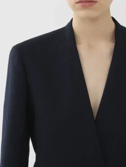Vestes-Chloé Veste Blazer Sans Col Ouverte Abyss Blue