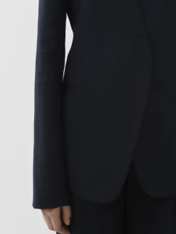 Vestes-Chloé Veste Blazer Sans Col Ouverte Abyss Blue