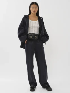 Vêtements-Chloé Veste Bomber A Capuche Ink Navy