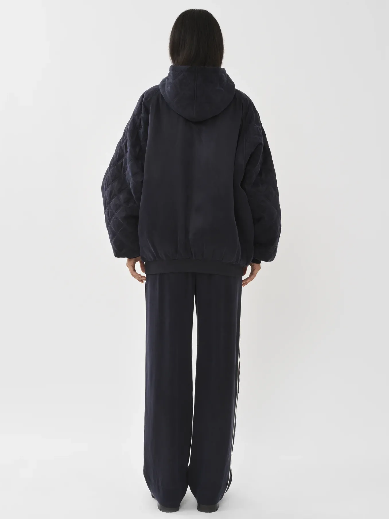 Vêtements-Chloé Veste Bomber A Capuche Ink Navy