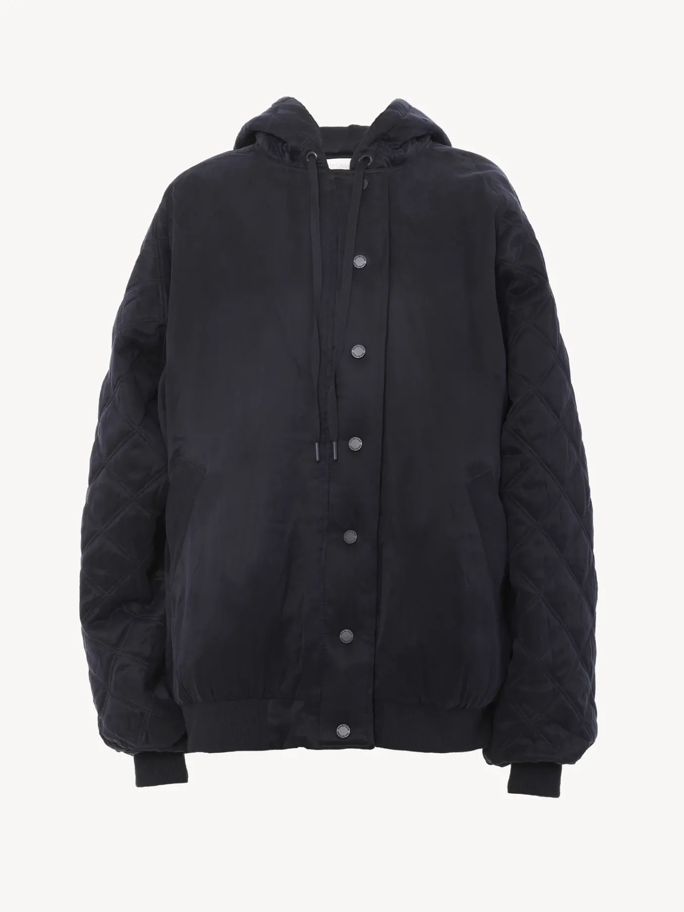 Vêtements-Chloé Veste Bomber A Capuche Ink Navy