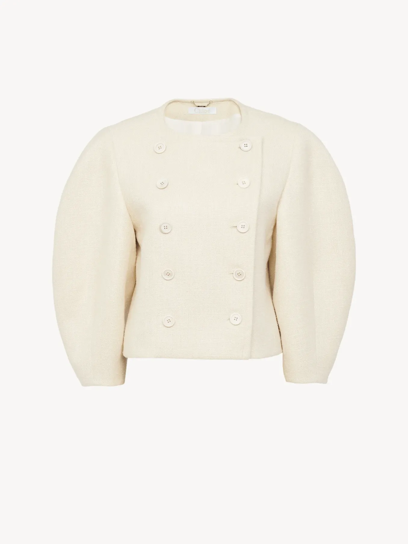 Vestes-Chloé Veste Croisee Manches Boule Coconut Milk