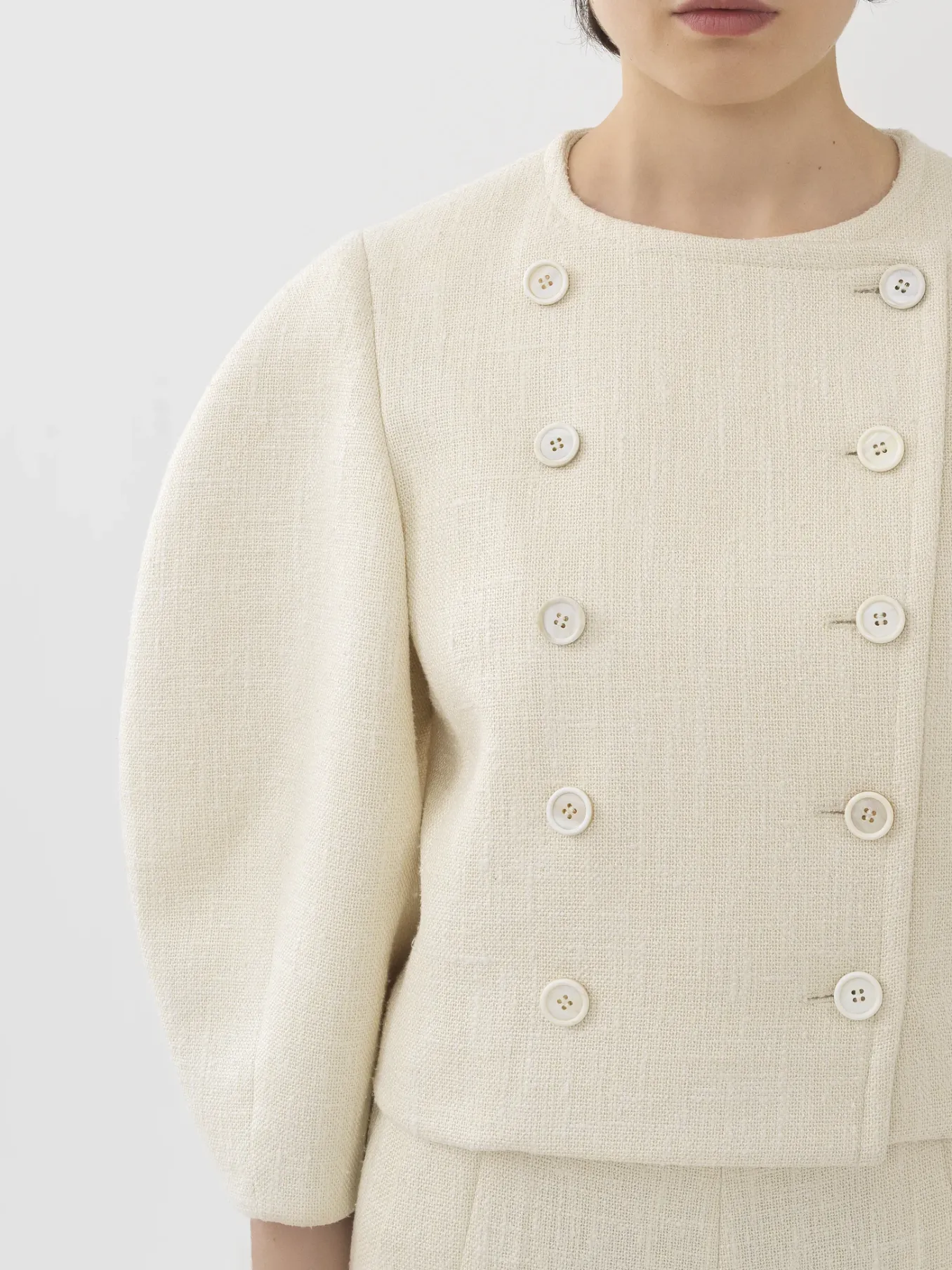 Vestes-Chloé Veste Croisee Manches Boule Coconut Milk