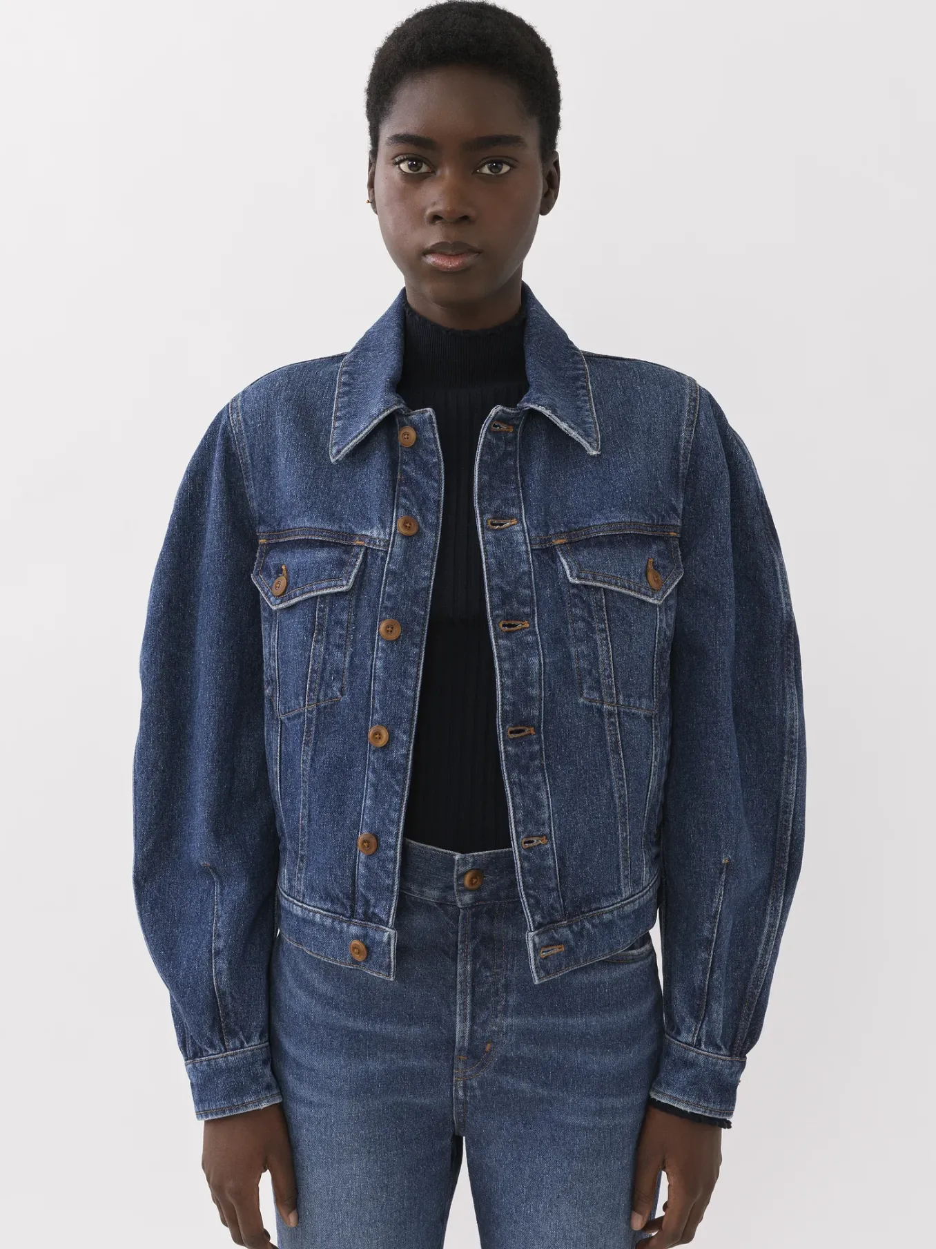 Vestes-Chloé Veste Manches Arrondies « Taal » Faded Denim